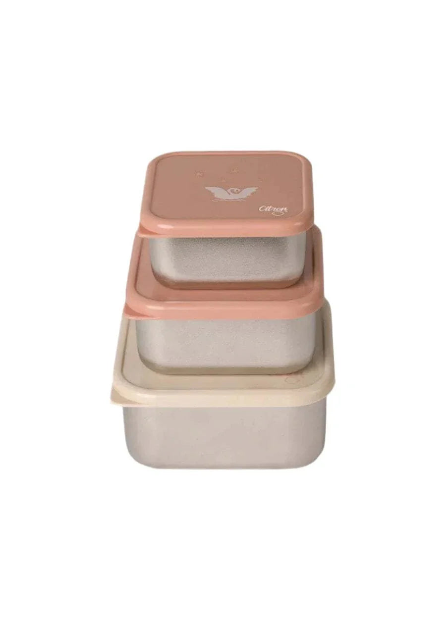 Stackable Stainless steel Lunchbox - Set of 3 - Ballerina | Citron