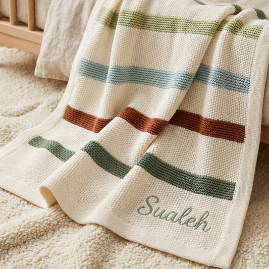 Mothercare personalised knitted baby blanket shawl