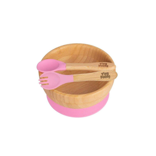 Tiny Dining Bowl & Spoon Set-Pink