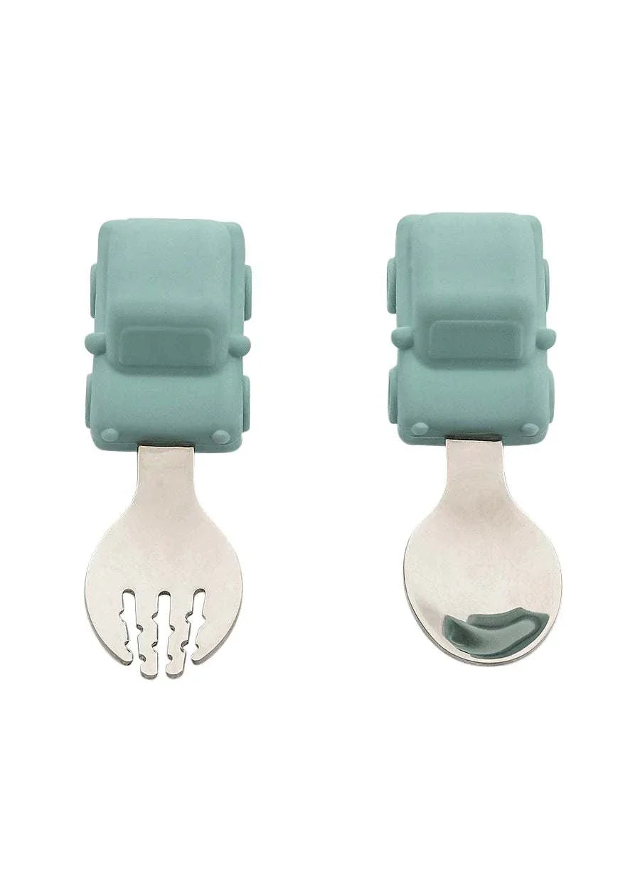 Training Spoon & Fork - Vehicles |Citron