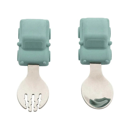 Training Spoon & Fork - Vehicles |Citron