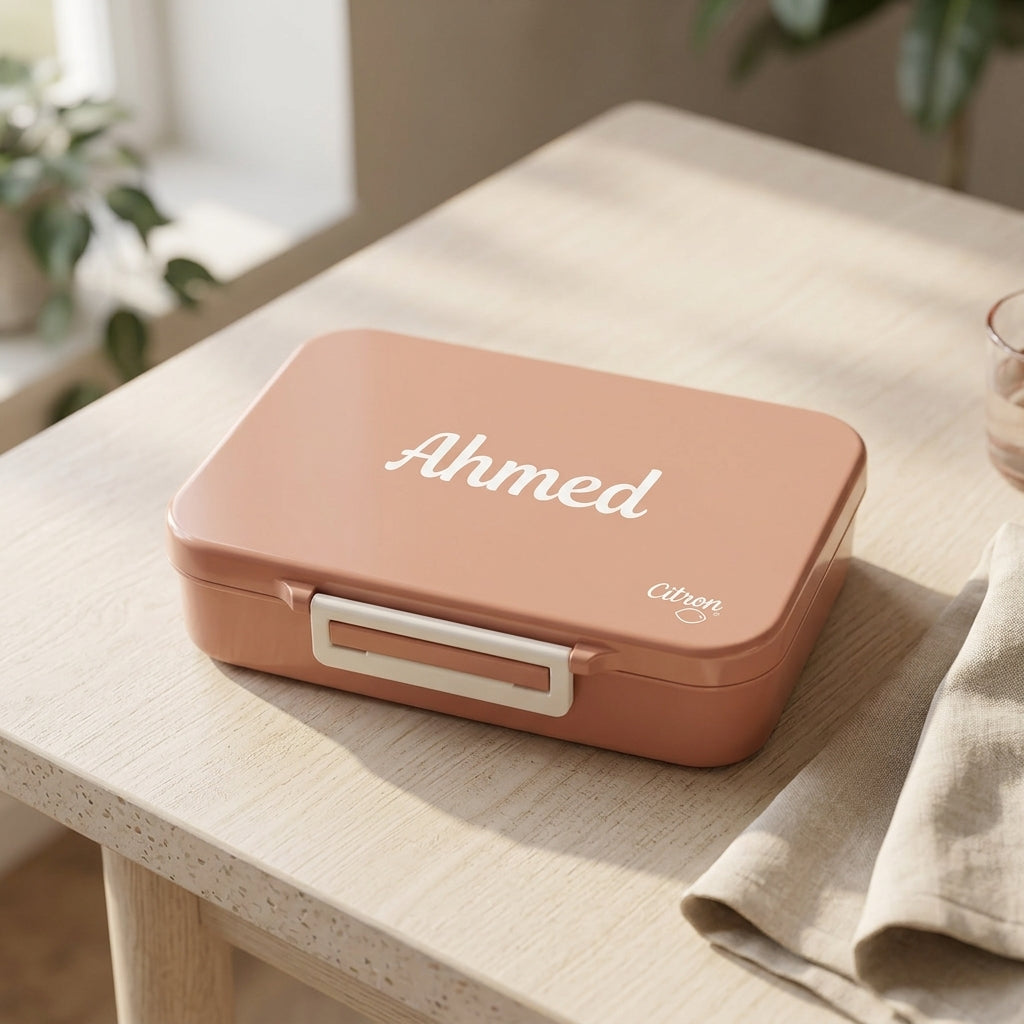 Tritan Lunch Box - 4 Compartments - Blush Pink | Citron