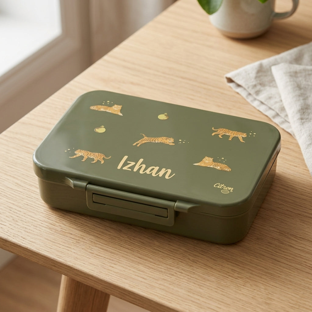 Tritan Lunch Box - 4 Compartments - Tiger | Citron