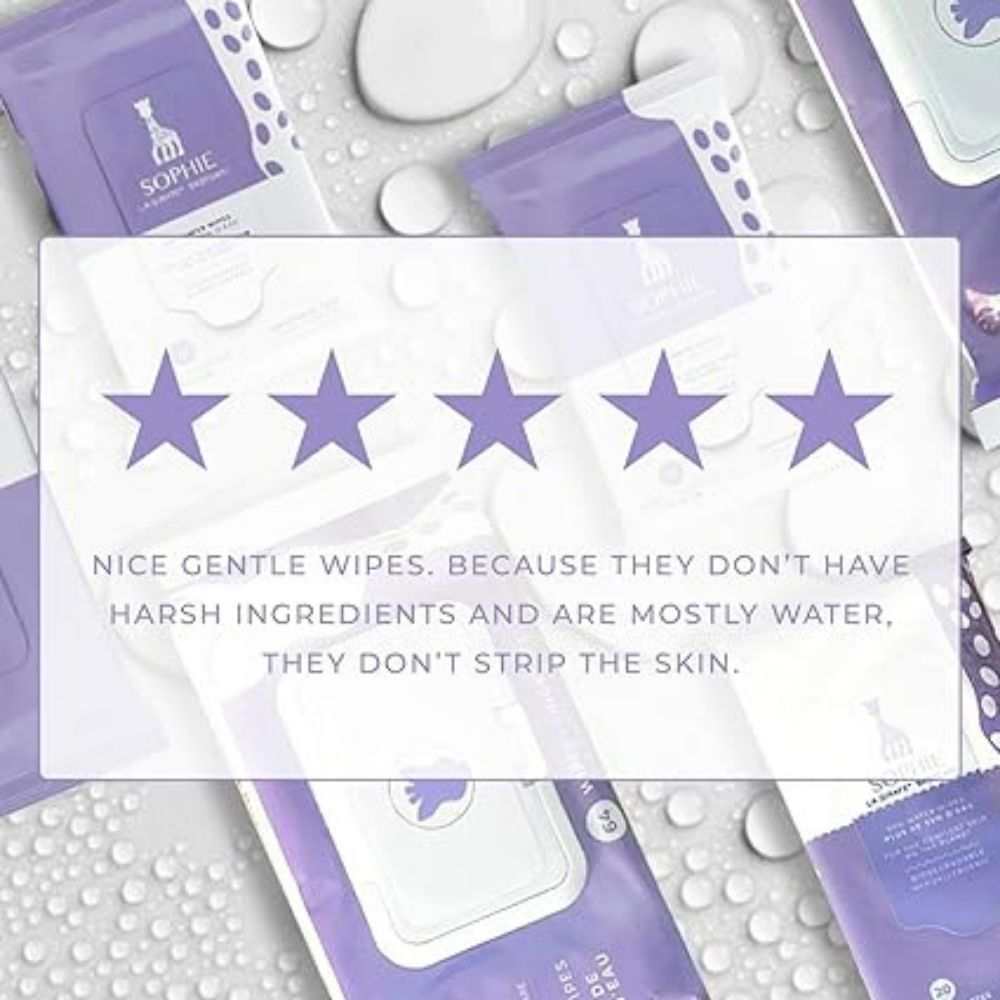 Sophie la Girafe Babycare Water Wipes 20 count pack of 48