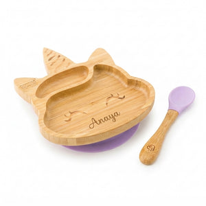 Unicorn Suction Plate & Spoon Set | Bamboo Bamboo
