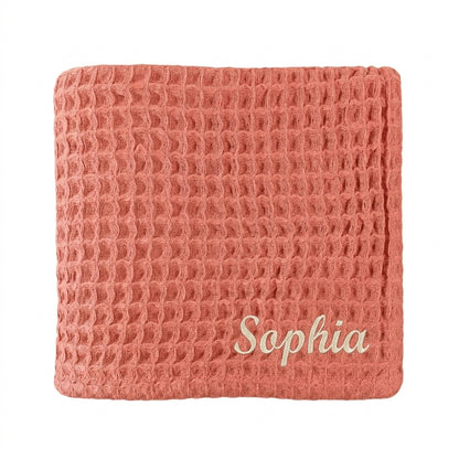 Waffle Lullaby personalised baby blanket – view 9