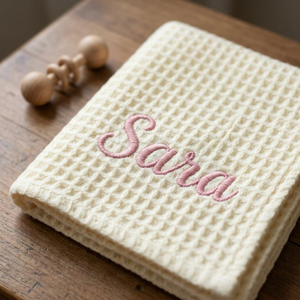 Waffle Lullaby personalised baby blanket – view 5