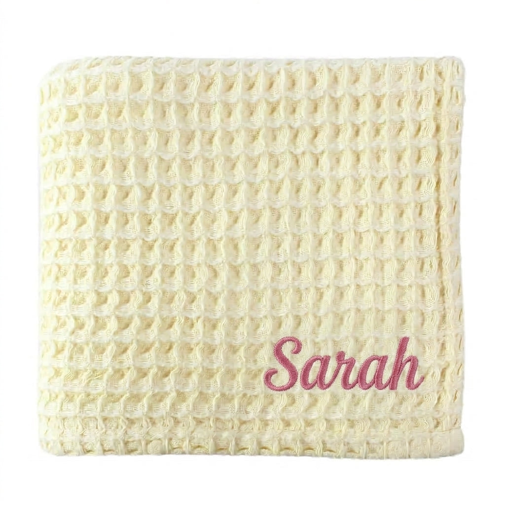 Waffle Lullaby personalised baby blanket – view 3