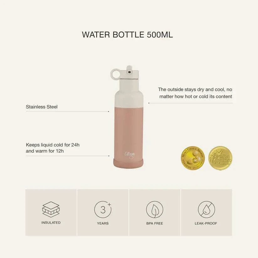 Water Bottle - 500ml - Blush Pink |Citron