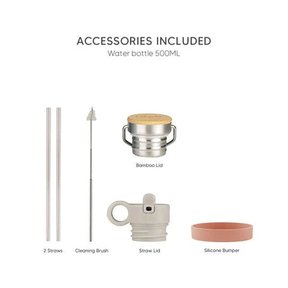 Water Bottle - 500ml - Blush Pink |Citron