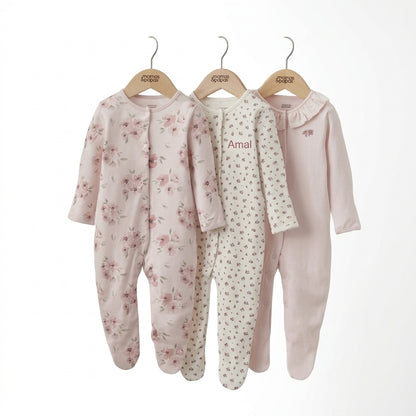 Mamas & Papas watercolour floral baby onesies, pack of 3