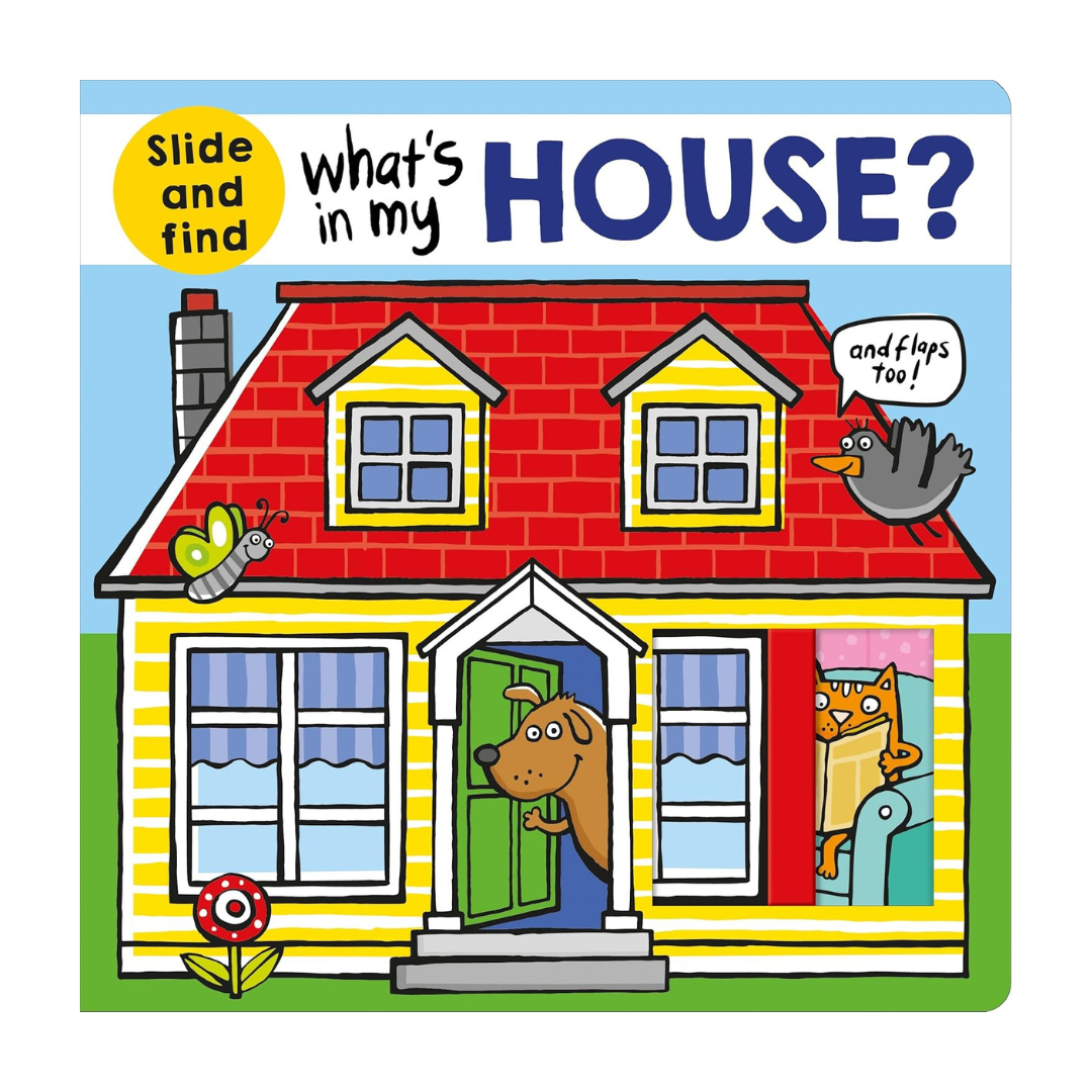 What's in My House? slide and find board book by Roger Priddy - interactive toddler book with sliders and flaps