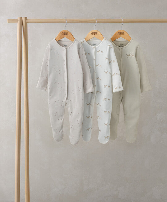  Wild Animal Sleepsuits Pack of 3 – Mamas & Papas