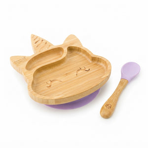 Unicorn Suction Plate & Spoon Set | Bamboo Bamboo
