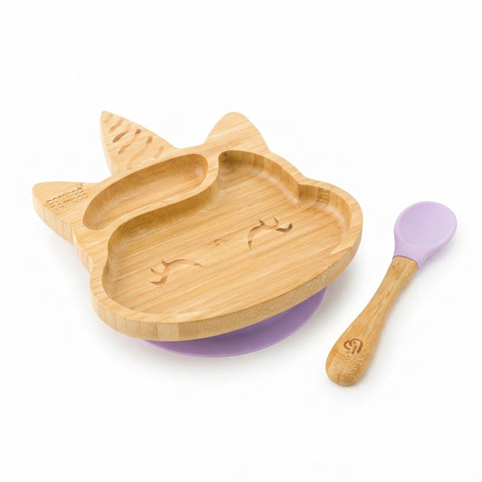 Unicorn Suction Plate & Spoon Set | Bamboo Bamboo