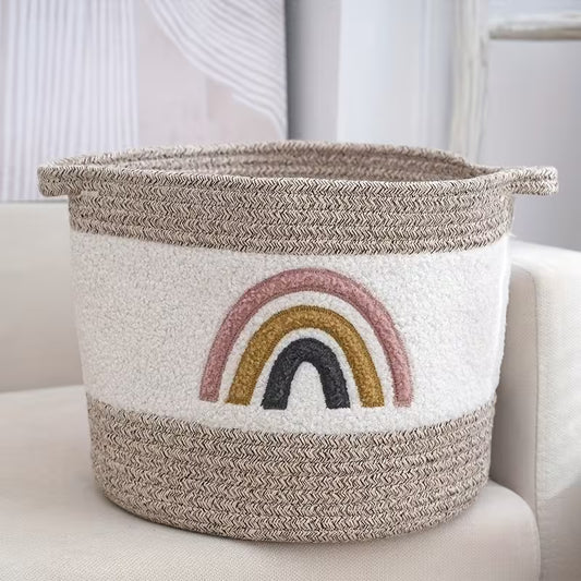 Rainbow Woven Storage Basket - Medium