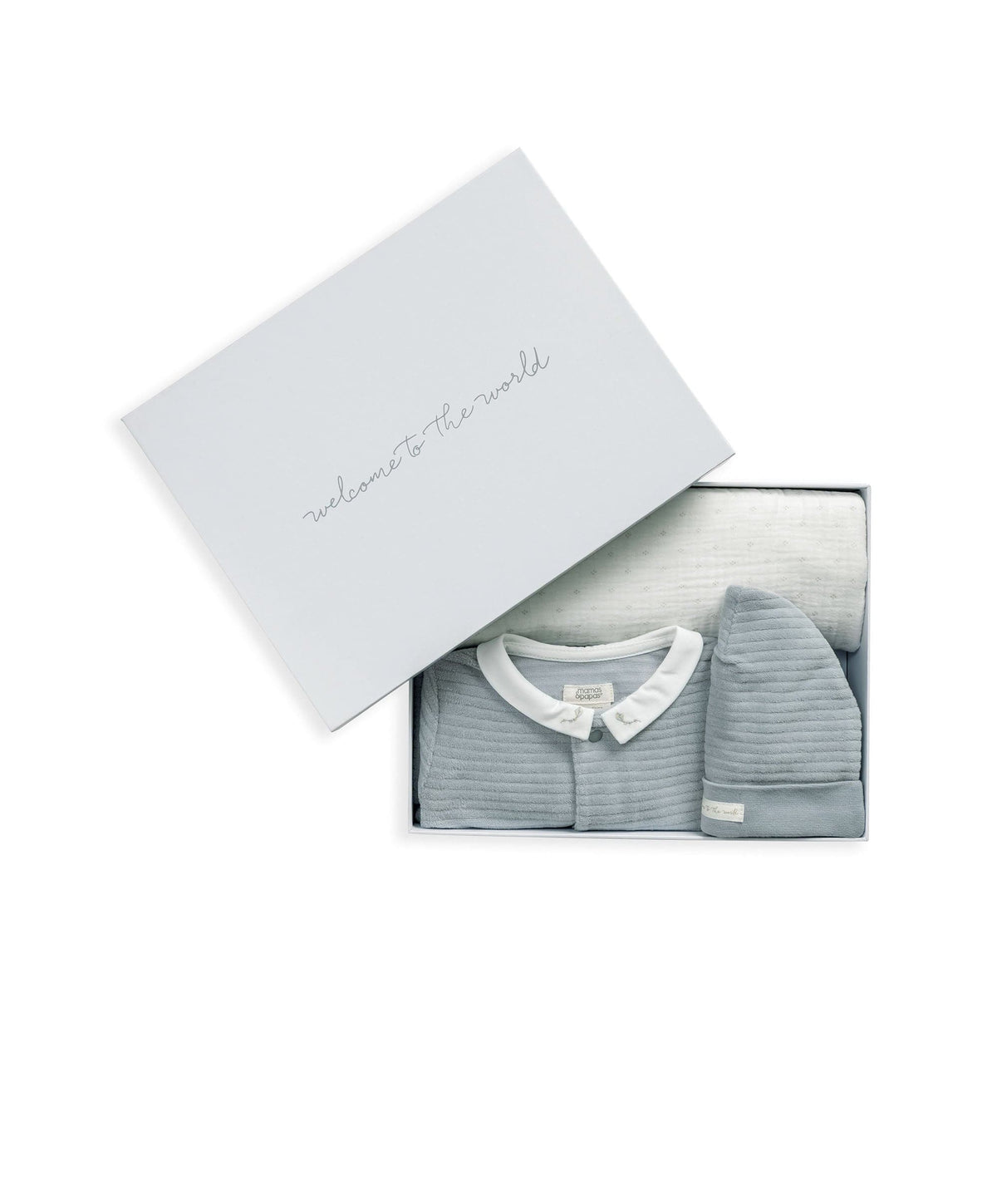 Mamas & Papas Welcome to the World baby boy 3-piece gift set – view 2