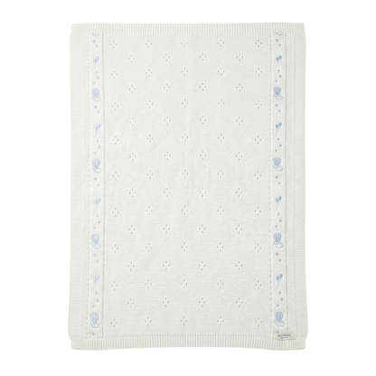 Hot Air Balloon Embroidery Blanket | 100% Cotton, Gender Neutral Baby Gift